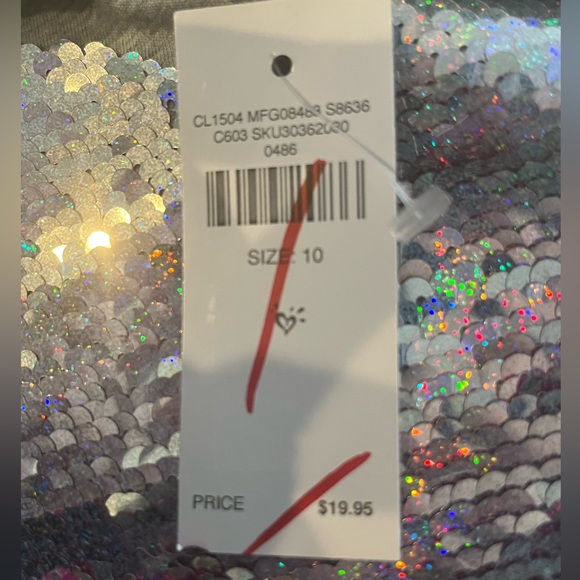 NWT - Justice Grey T-Shirt with Flip Sequin Heart Girls Size M (10) - Picture 5 of 5